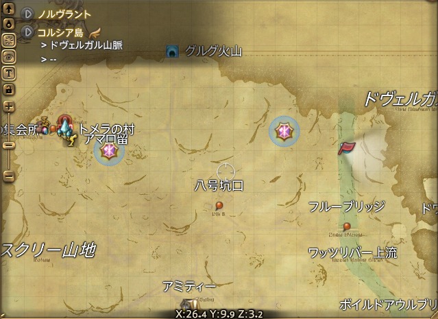 周辺マップ:復興用の硬金砂